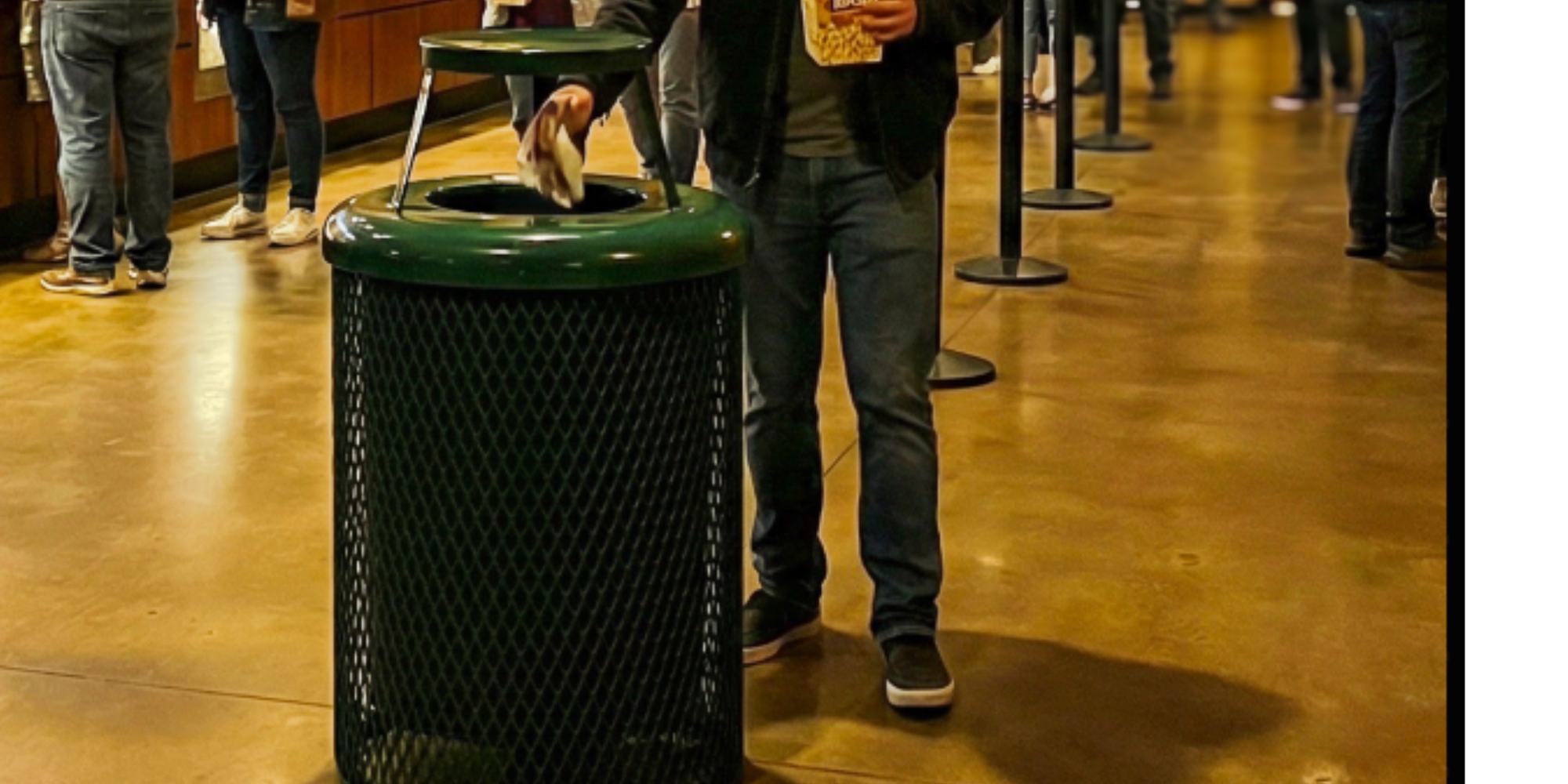 Heavy-duty green expanded metal trash receptacle with bonnet lid and weather-resistant coating designed for commercial outdoor waste management and high-traffic public spaces