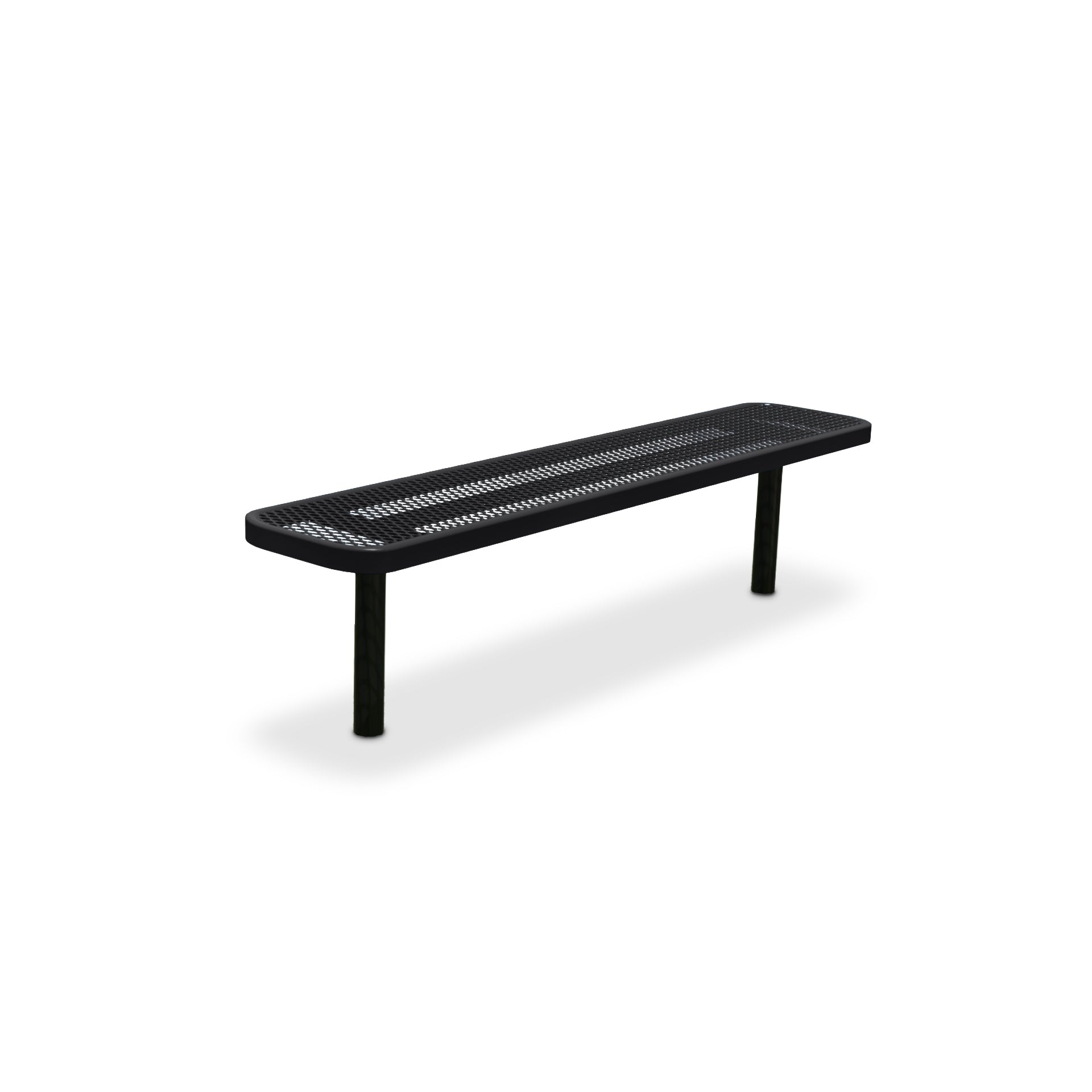 6' Black Inground Expanded Metal Bench