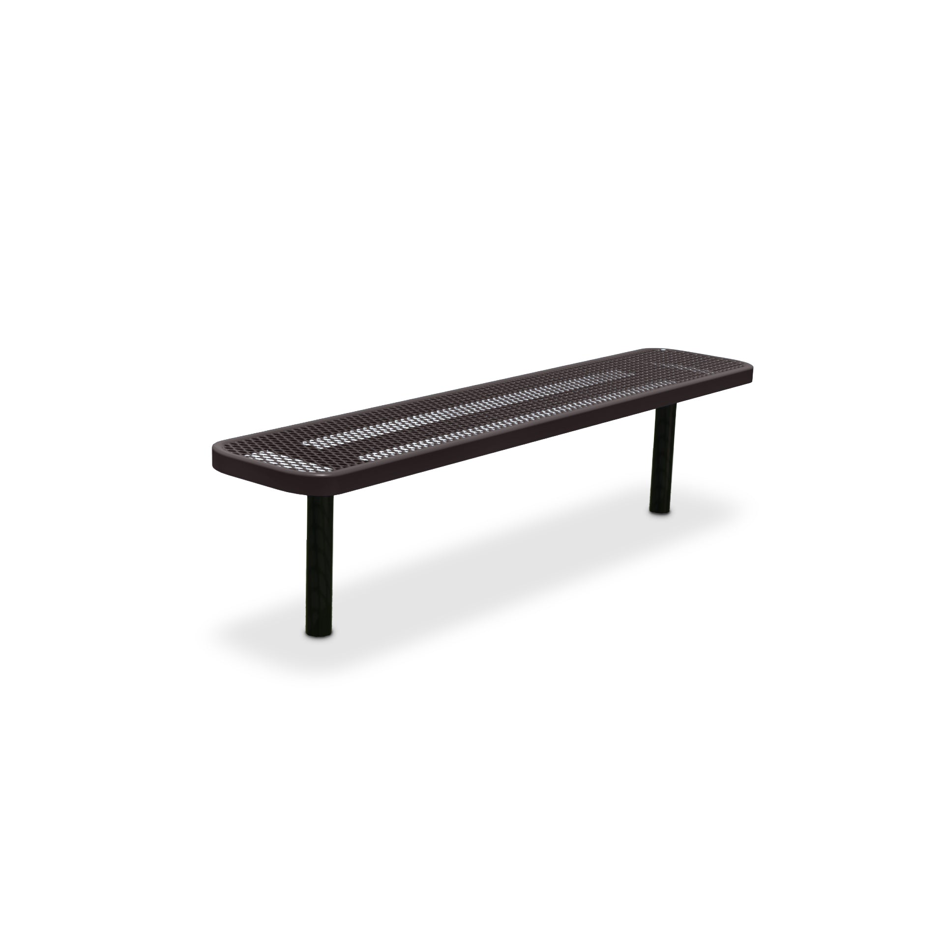 6' Brown Inground Expanded Metal Bench