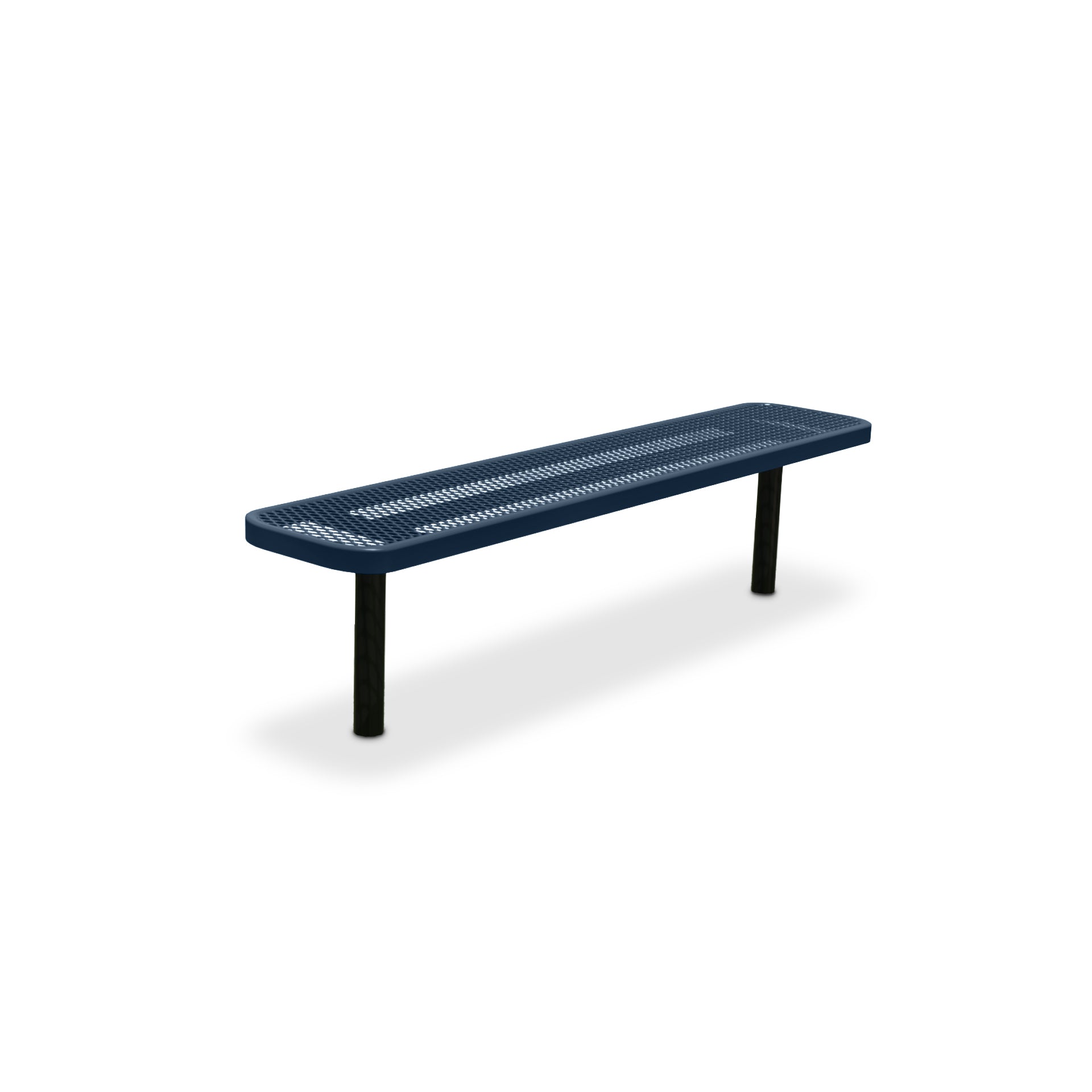 6' Dark Blue Inground Expanded Metal Bench