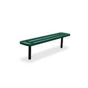 6' Green Inground Expanded Metal Bench