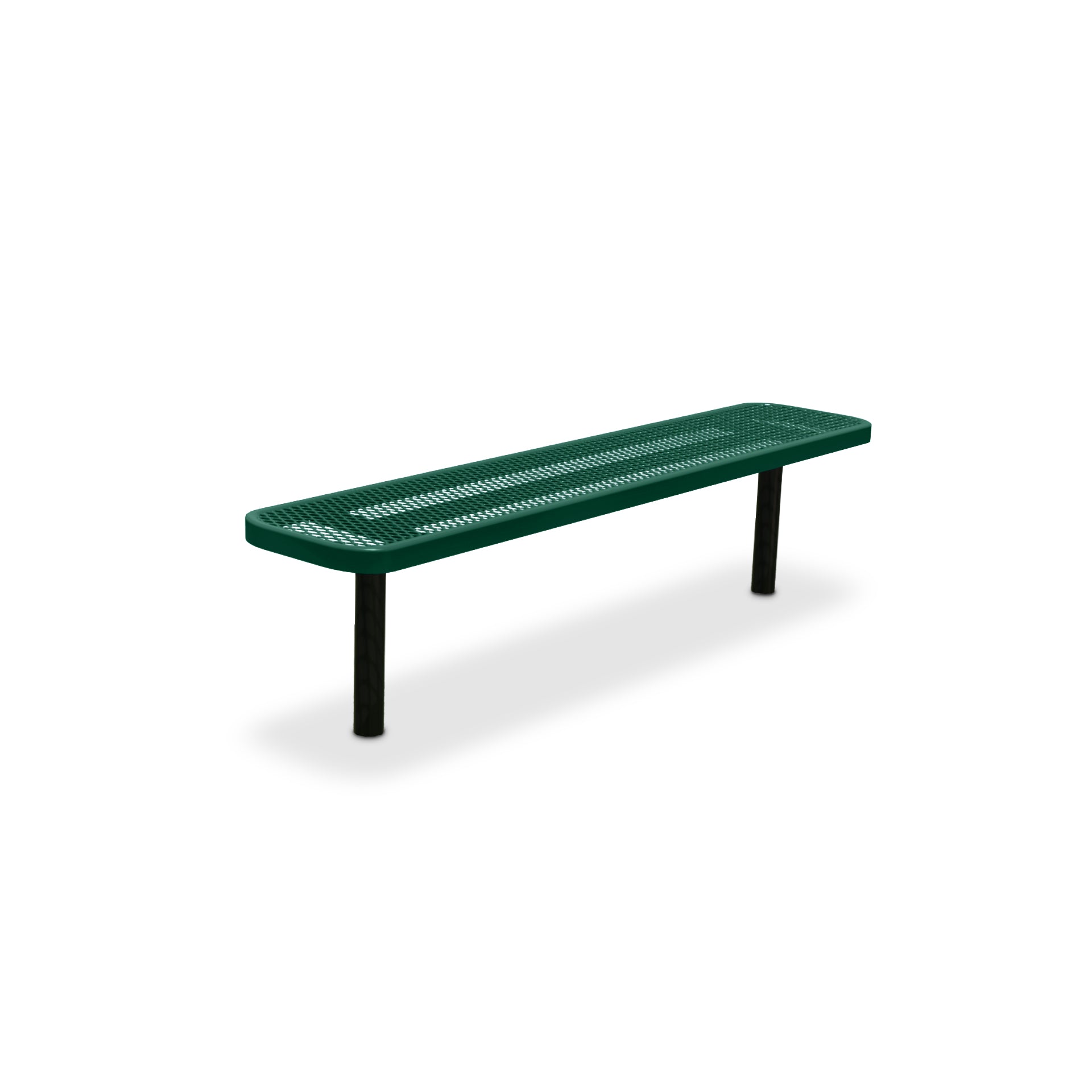 6' Green Inground Expanded Metal Bench