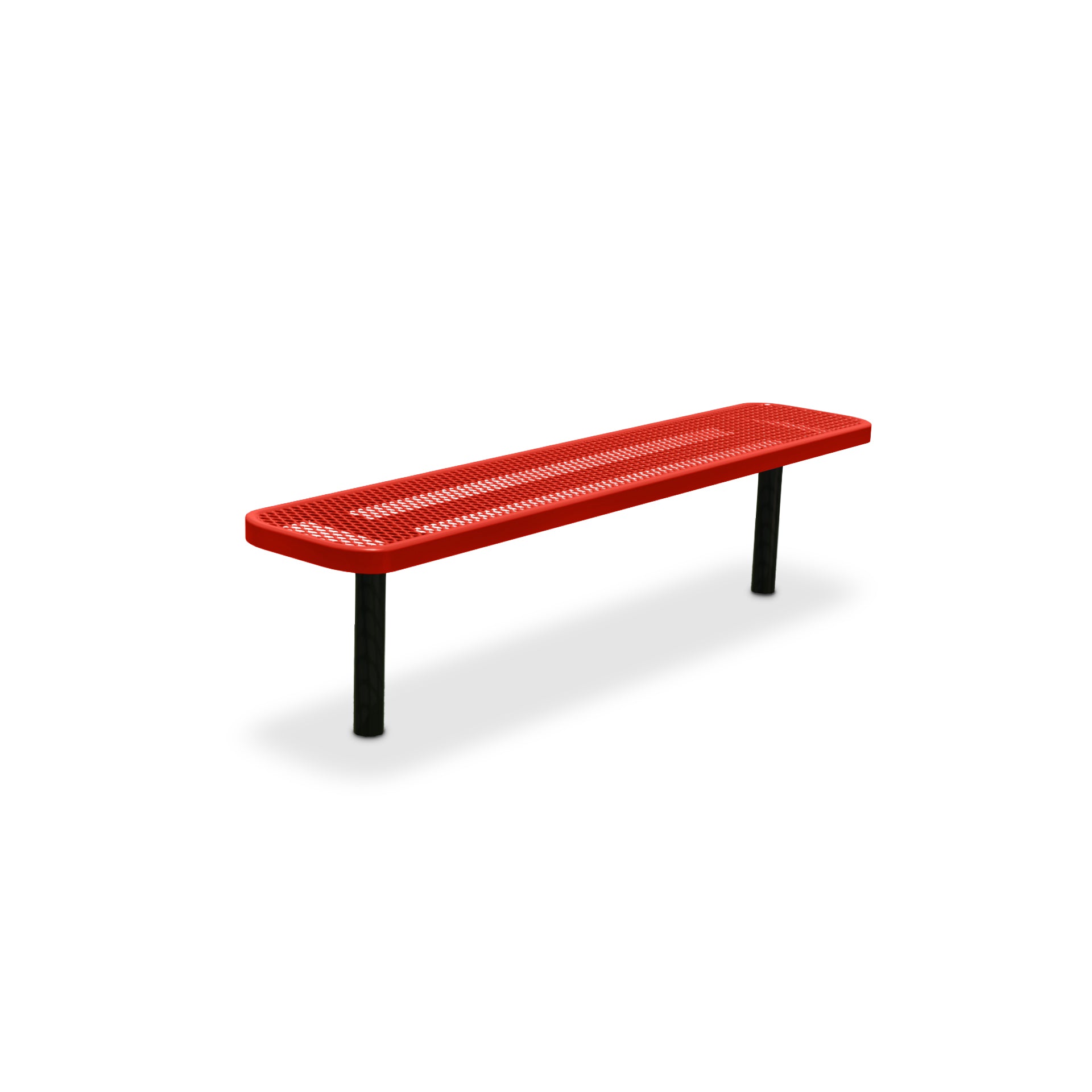 6' Red Inground Expanded Metal Bench