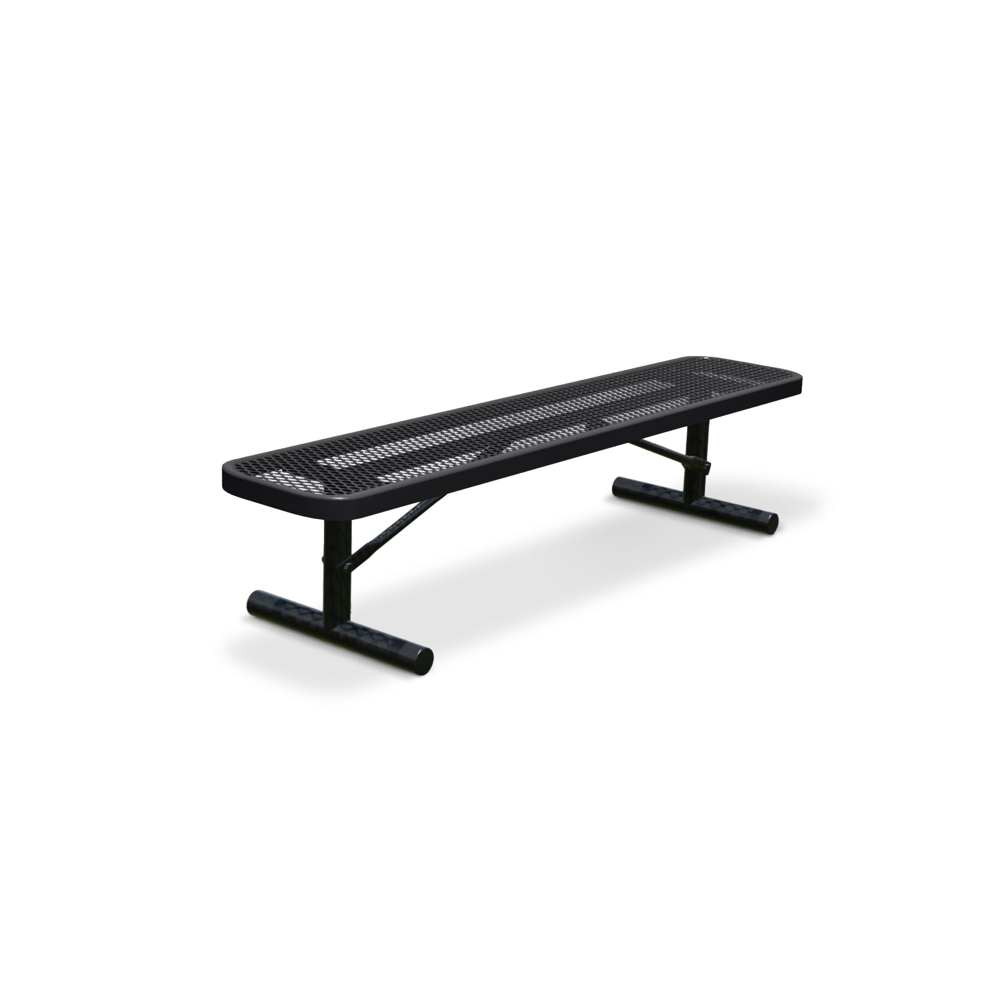 6' Black Portable Expanded Metal Bench