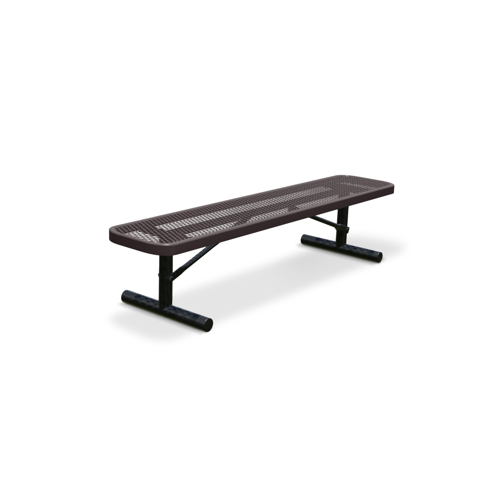 6' Brown Portable Expanded Metal Bench
