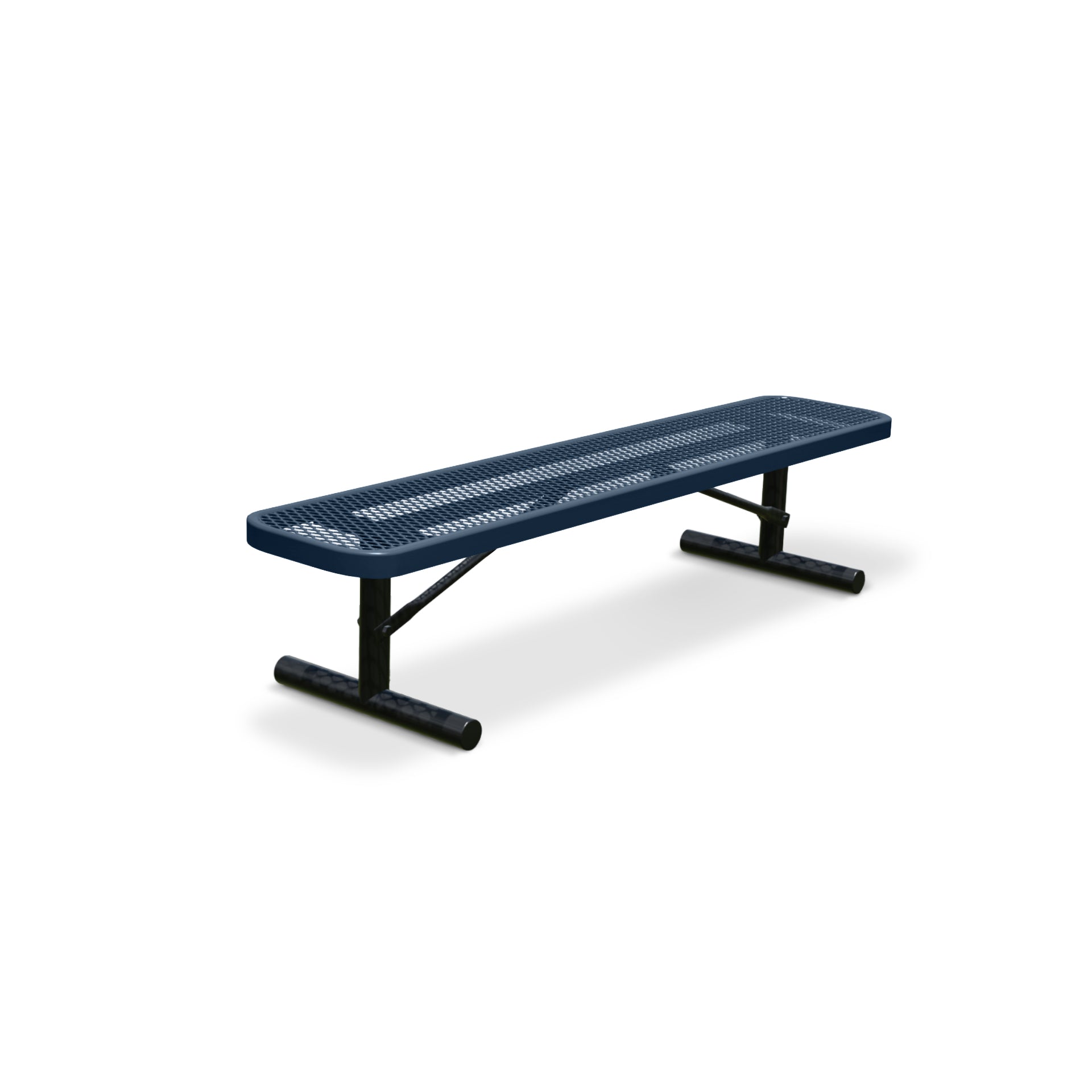 6' Dark Blue Portable Expanded Metal Bench