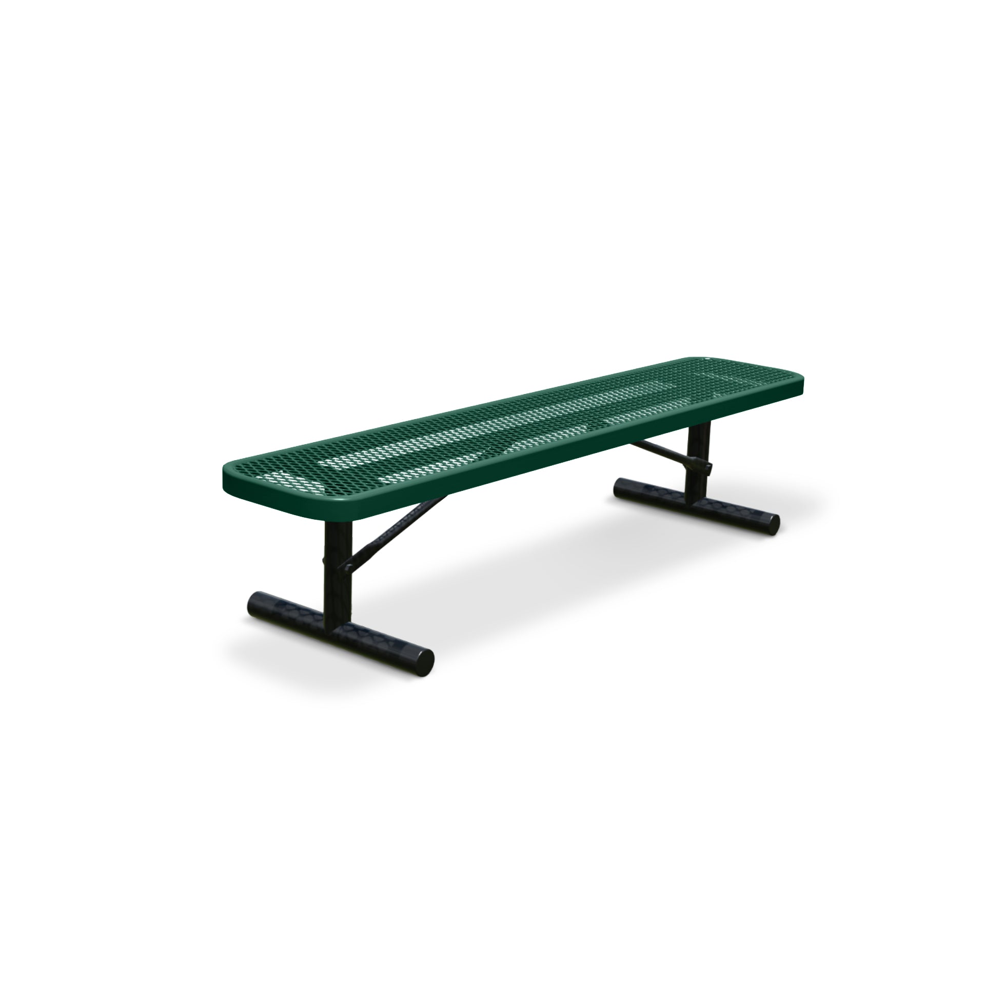 6' Green Portable Expanded Metal Bench