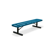 6' Light Blue Portable Expanded Metal Bench