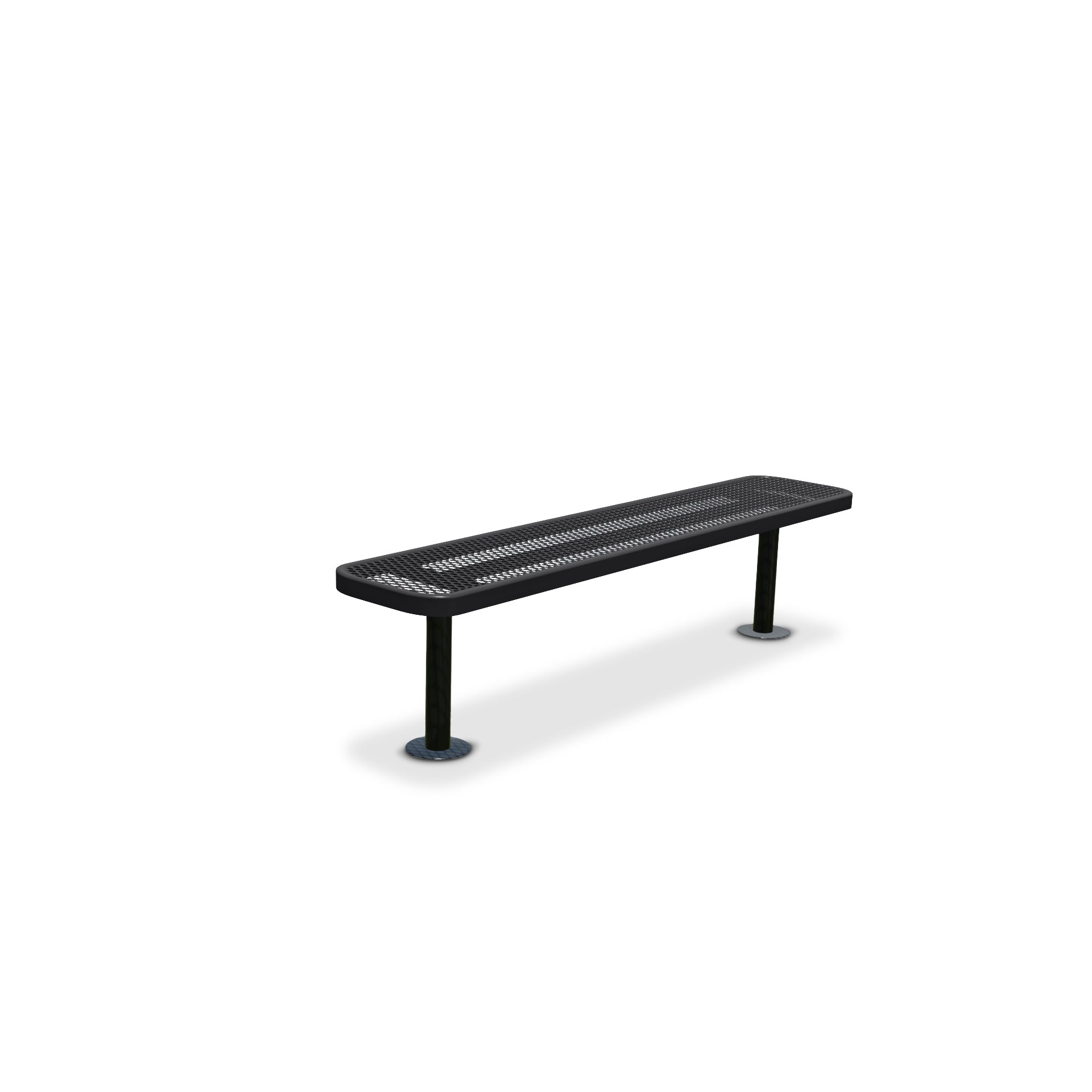 6' Black Surface Mount Expanded Metal Bench