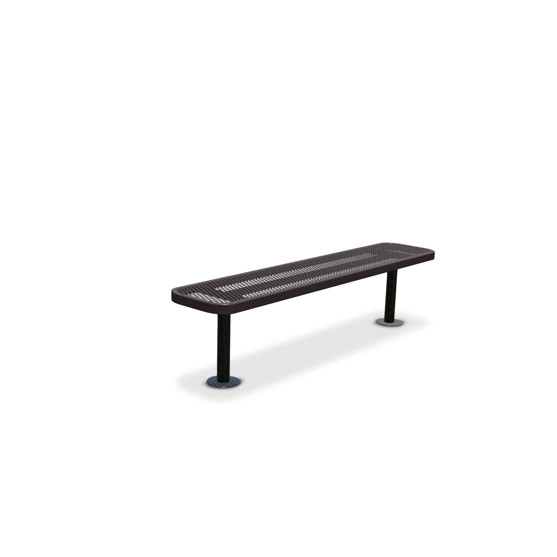 6' Brown Surface Mount Expanded Metal Bench
