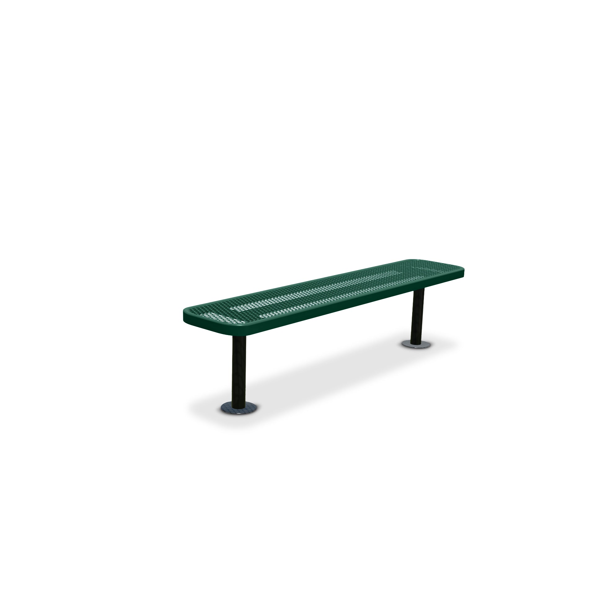 6' Green Surface Mount Expanded Metal Bench