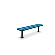 6' Light Blue Surface Mount Expanded Metal Bench