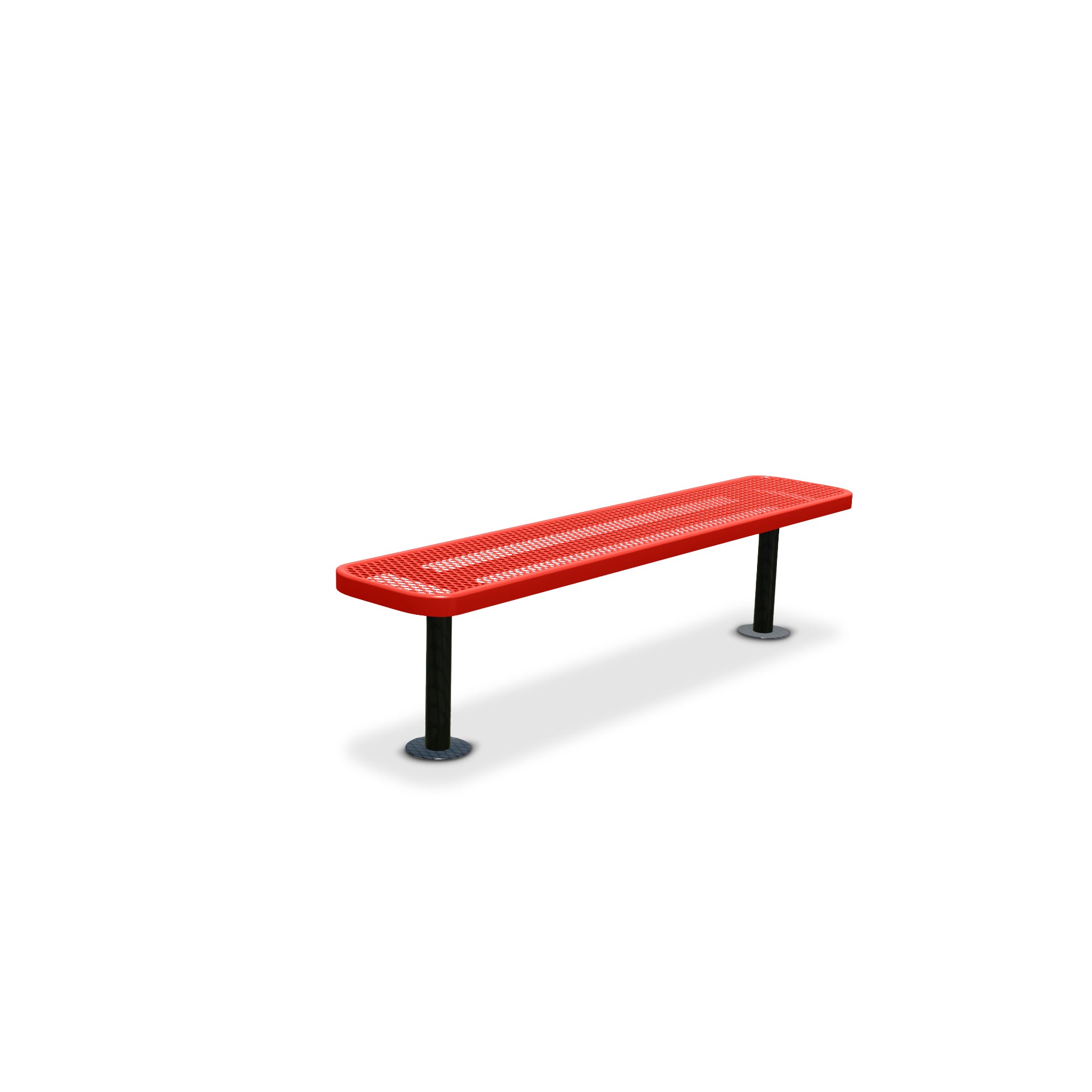 6' Red Surface Mount Expanded Metal Bench