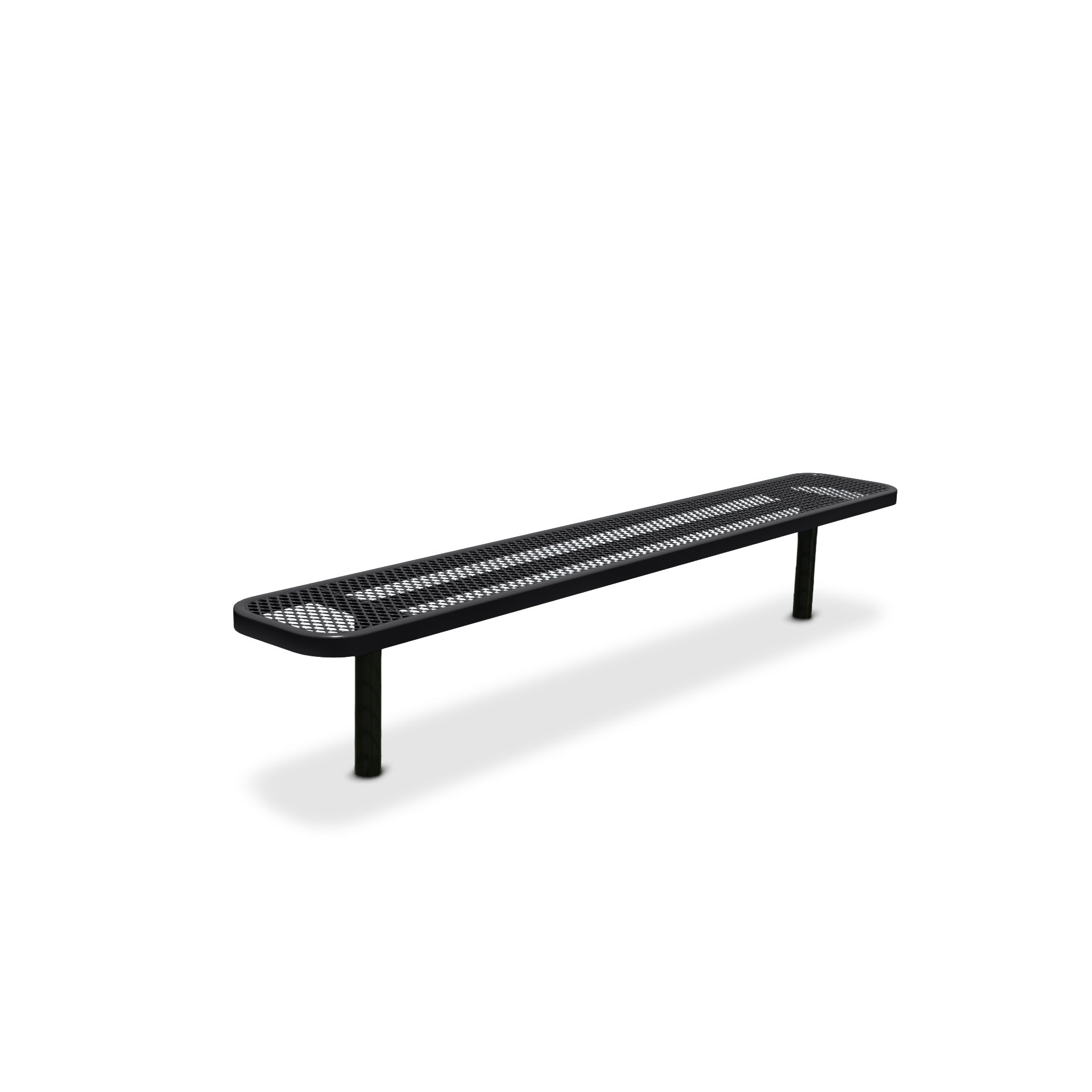 8' Black Inground Expanded Metal Bench