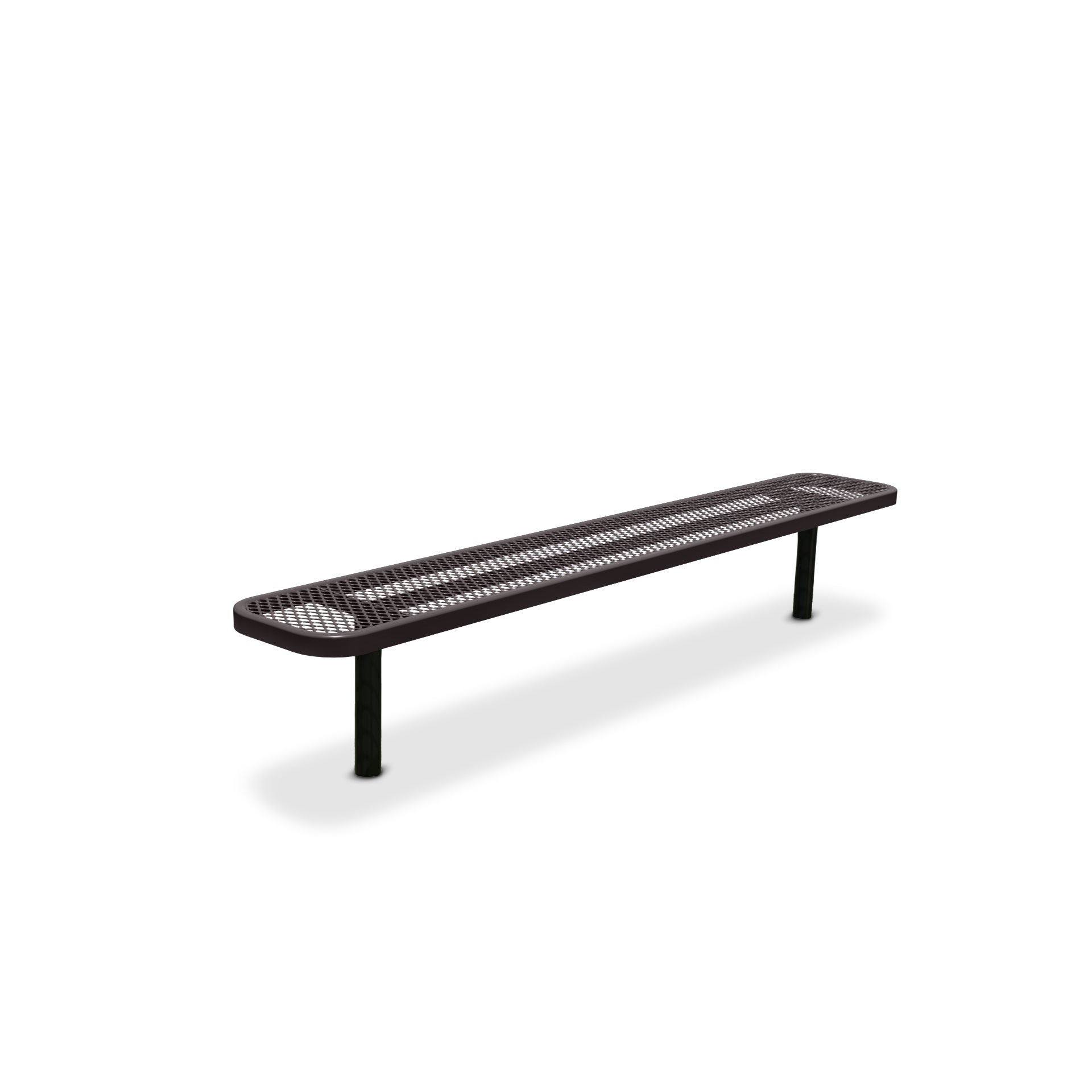 8' Brown Inground Expanded Metal Bench