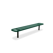 8' Green Inground Expanded Metal Bench