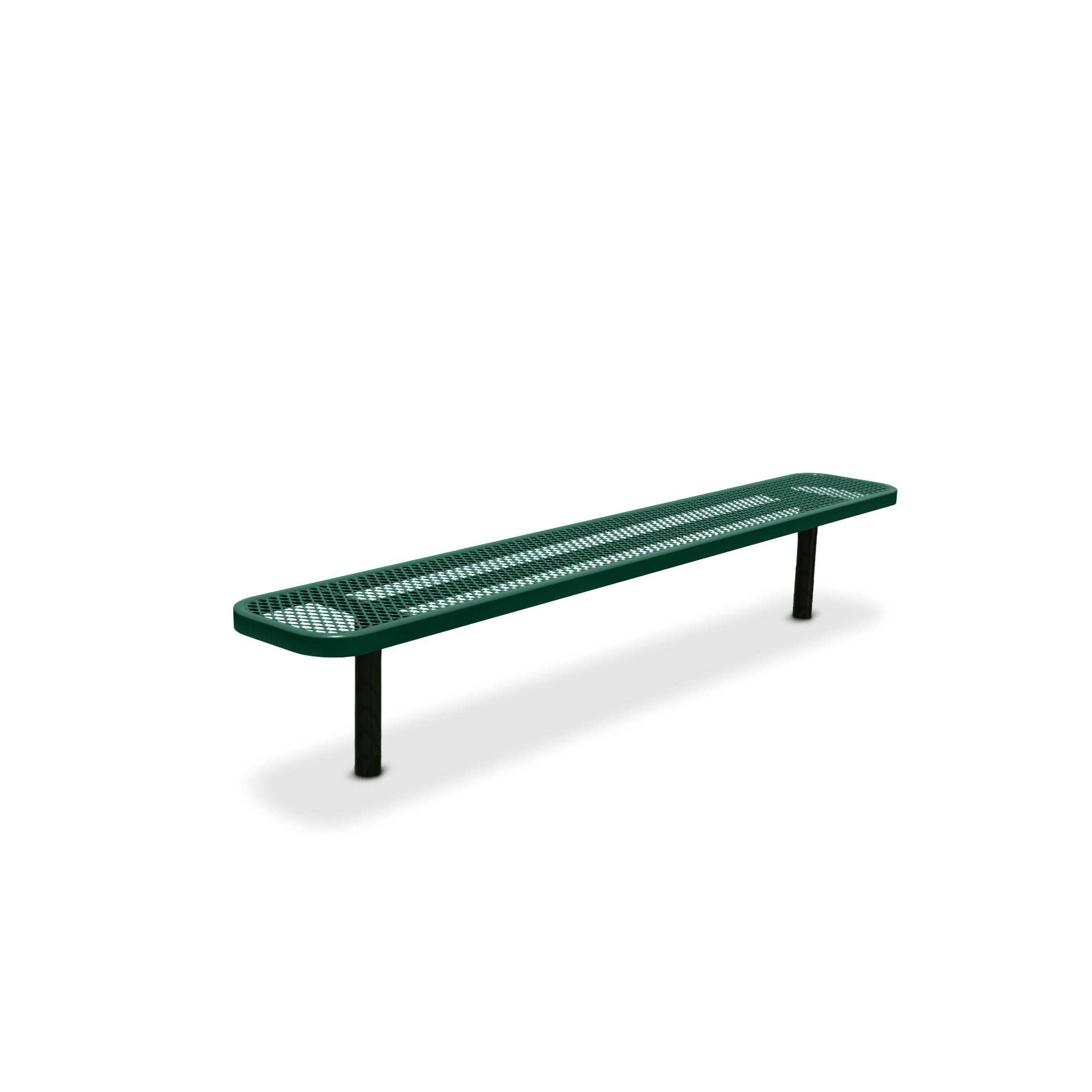 8' Green Inground Expanded Metal Bench