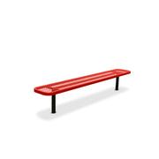 8' Red Inground Expanded Metal Bench