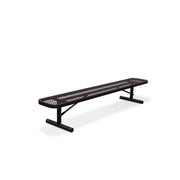 8' Brown Portable Expanded Metal Bench