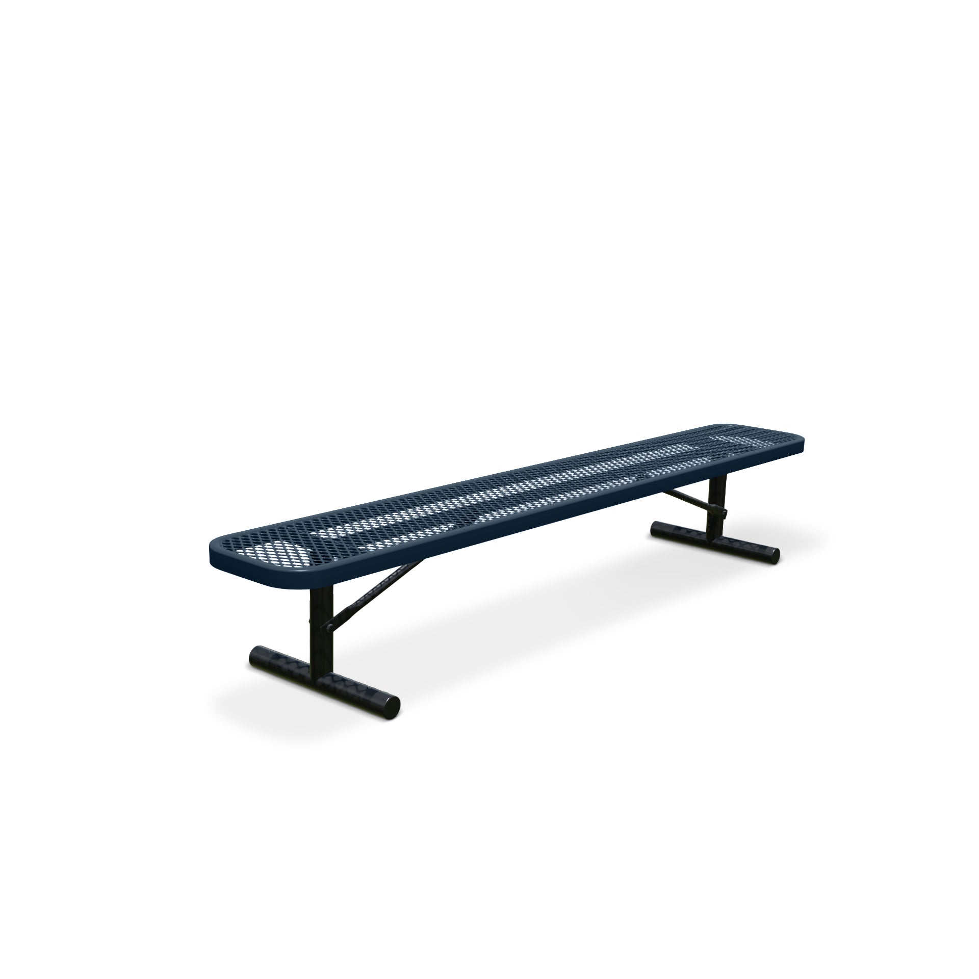 8' Dark Blue Portable Expanded Metal Bench