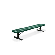 8' Green Portable Expanded Metal Bench