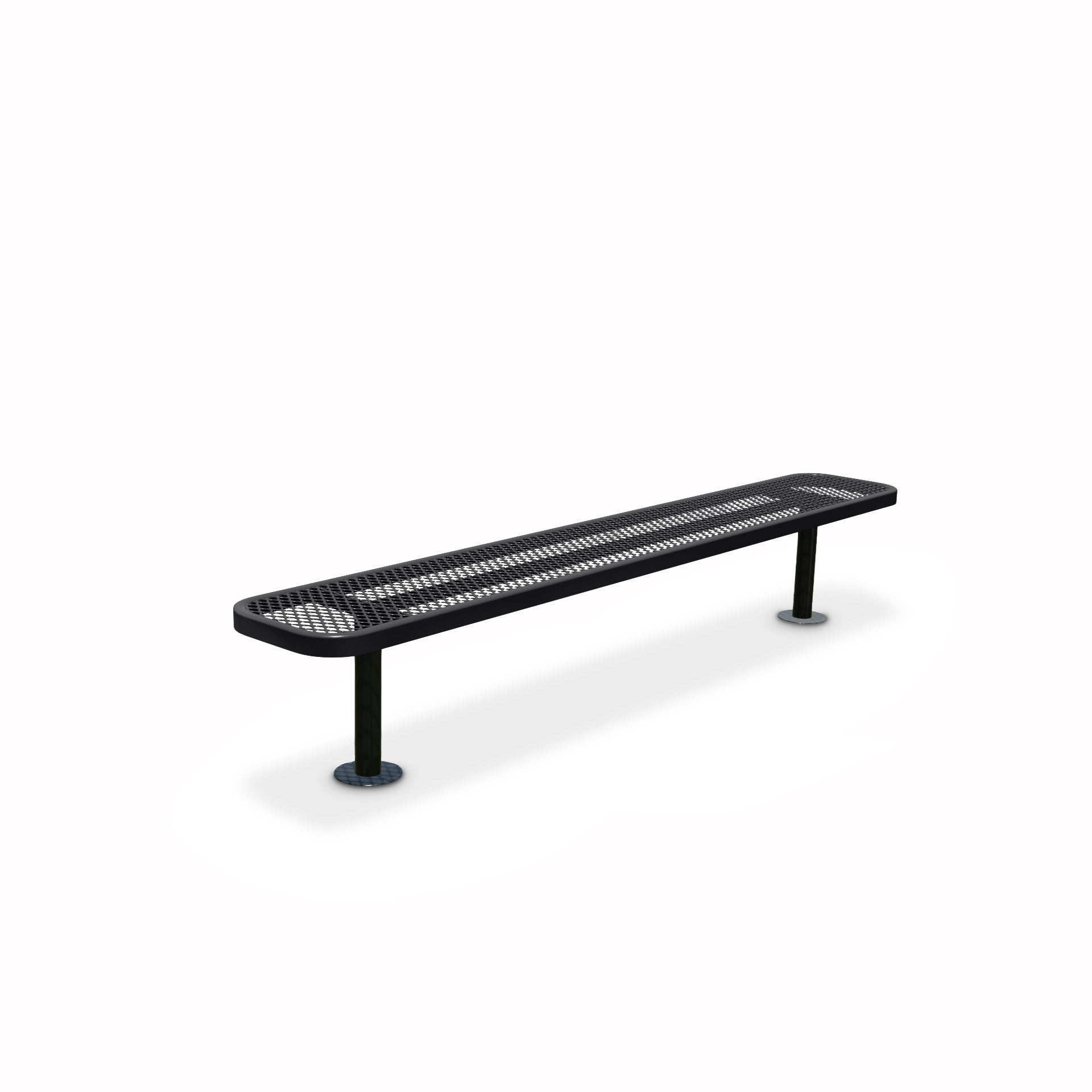 8' Black Surface Mount Expanded Metal Bench