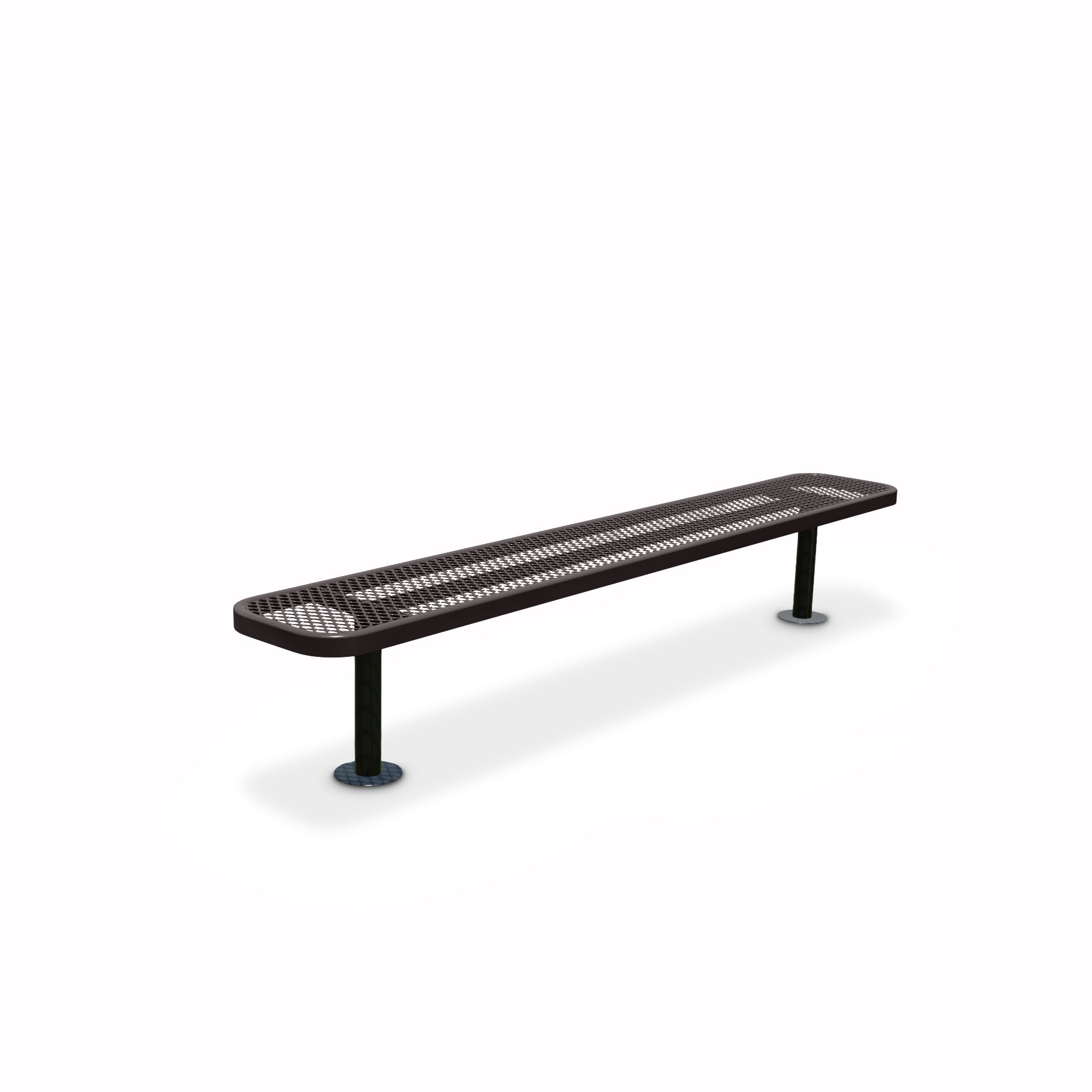 8' Brown Surface Mount Expanded Metal Bench