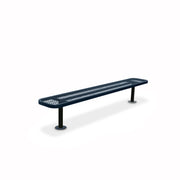 8' Dark Blue Surface Mount Expanded Metal Bench