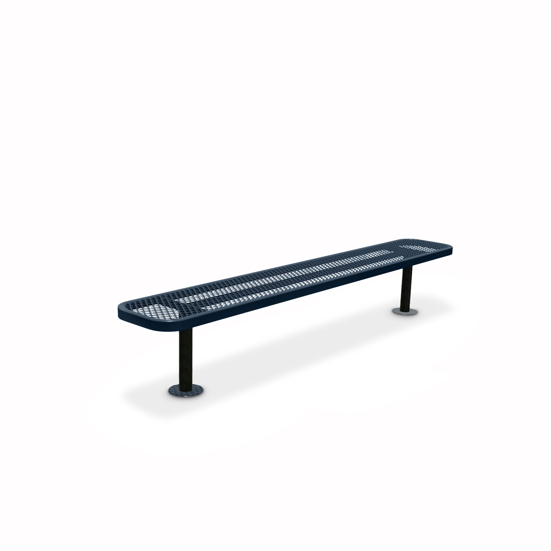 8' Dark Blue Surface Mount Expanded Metal Bench