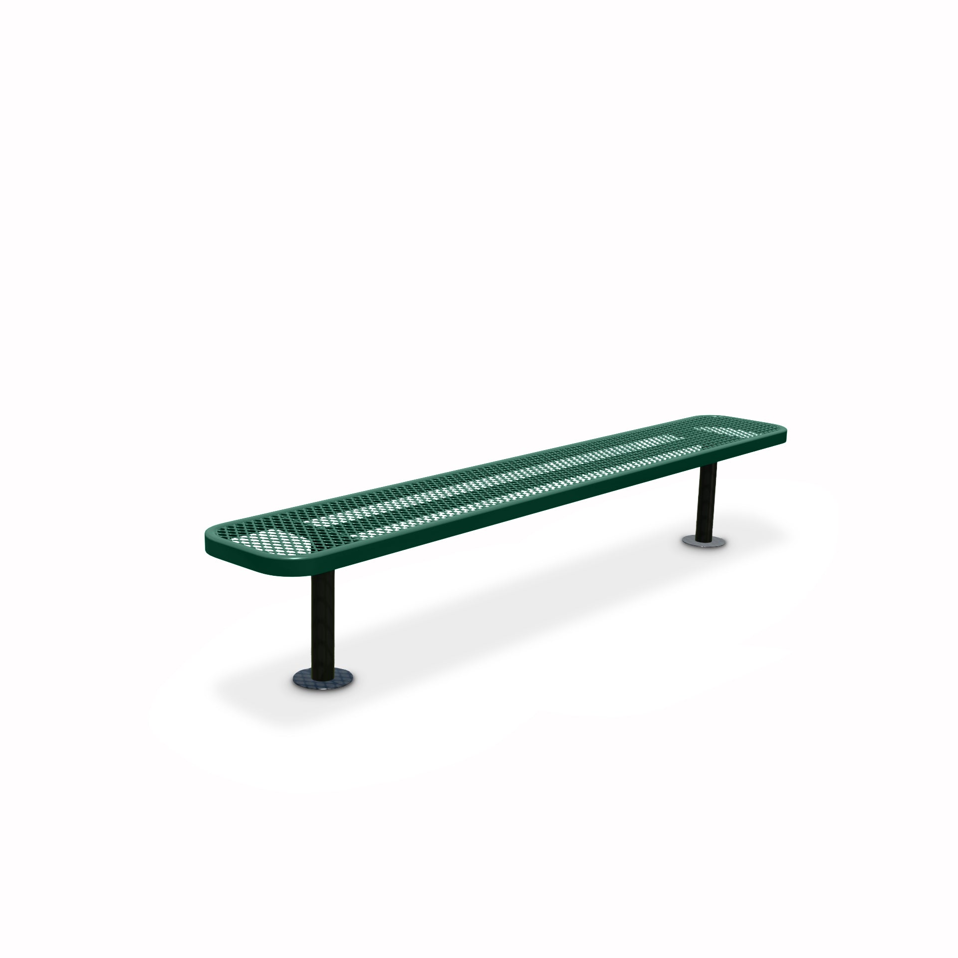 8' Green Surface Mount Expanded Metal Bench