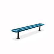 8' Light Blue Surface Mount Expanded Metal Bench