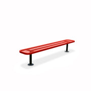 8' Red Surface Mount Expanded Metal Bench