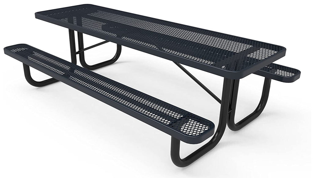 8' Standard Perforated Metal Portable Picnic Table